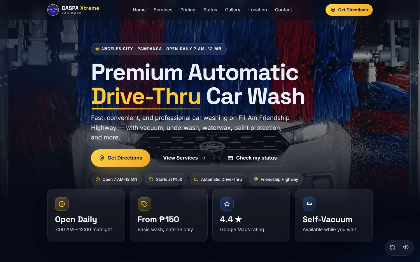 CASPA Xtreme automatic car wash website designed and built by Chan Kim